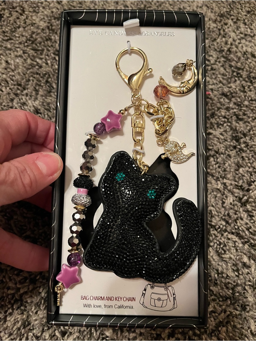 Eye Candy black cat bag charm